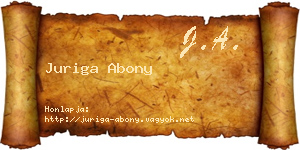 Juriga Abony névjegykártya